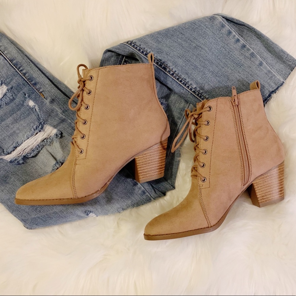 NEW Taupe Laced Booties - Picture 2 of 6